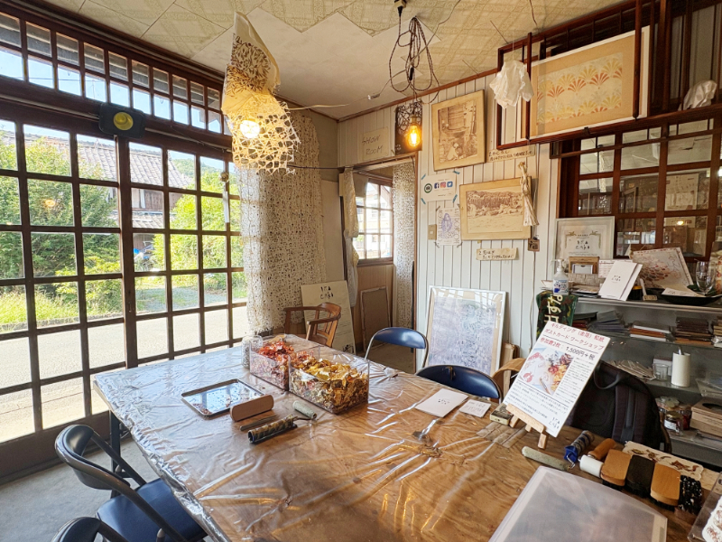 内子町・五十崎社中のギルディング和紙ポストカード作り体験7